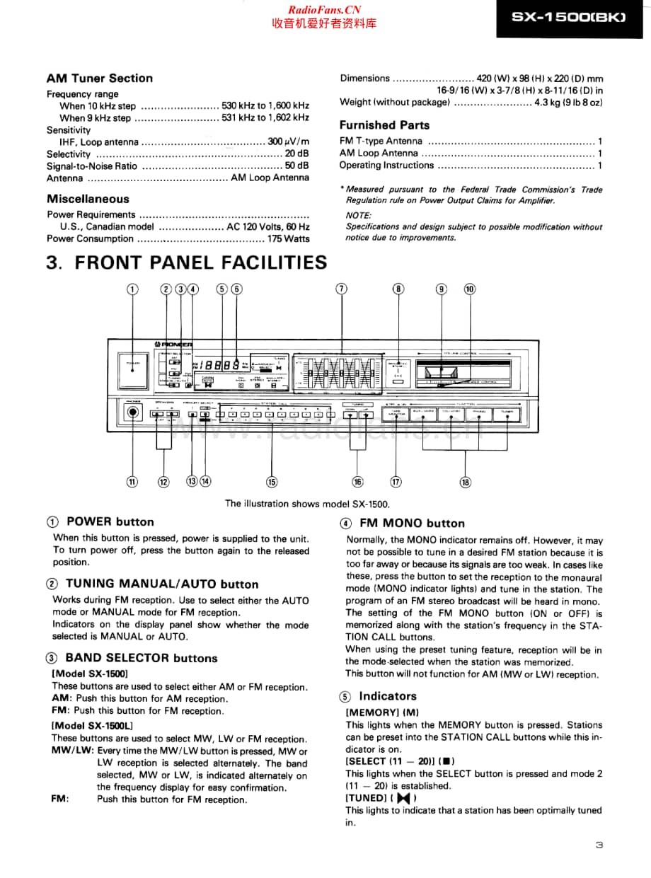 Pioneer-SX1500BK-rec-sm维修电路原理图.pdf_第3页