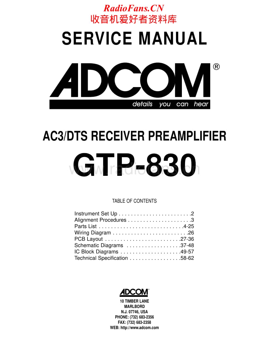 Adcom-GTP830-pre-sm维修电路原理图.pdf_第1页
