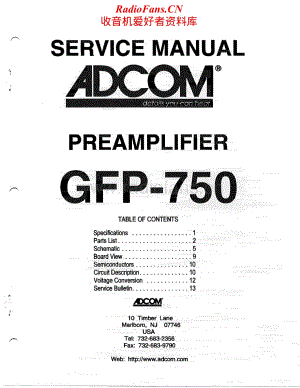 Adcom-GFP750-pre-sm维修电路原理图.pdf