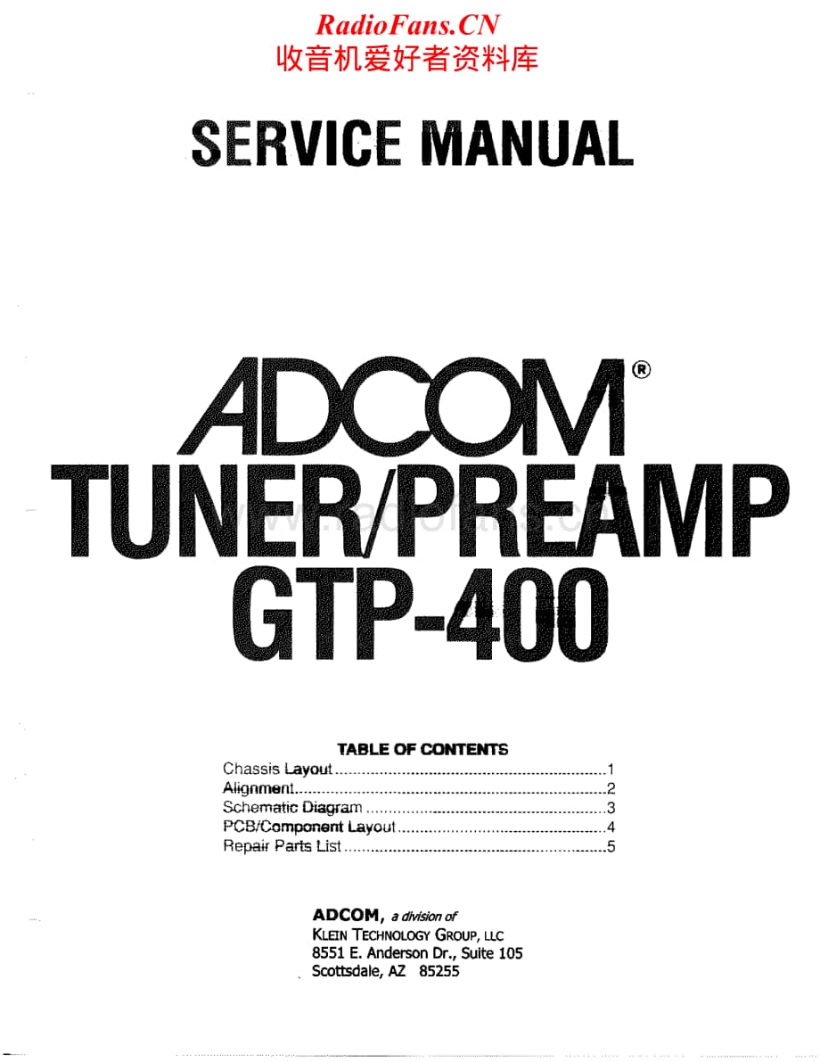 Adcom-GTP400-pre-sm维修电路原理图.pdf_第1页
