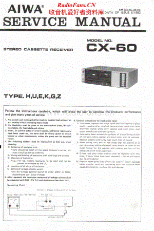 Aiwa-CX60-tape-sm维修电路原理图.pdf