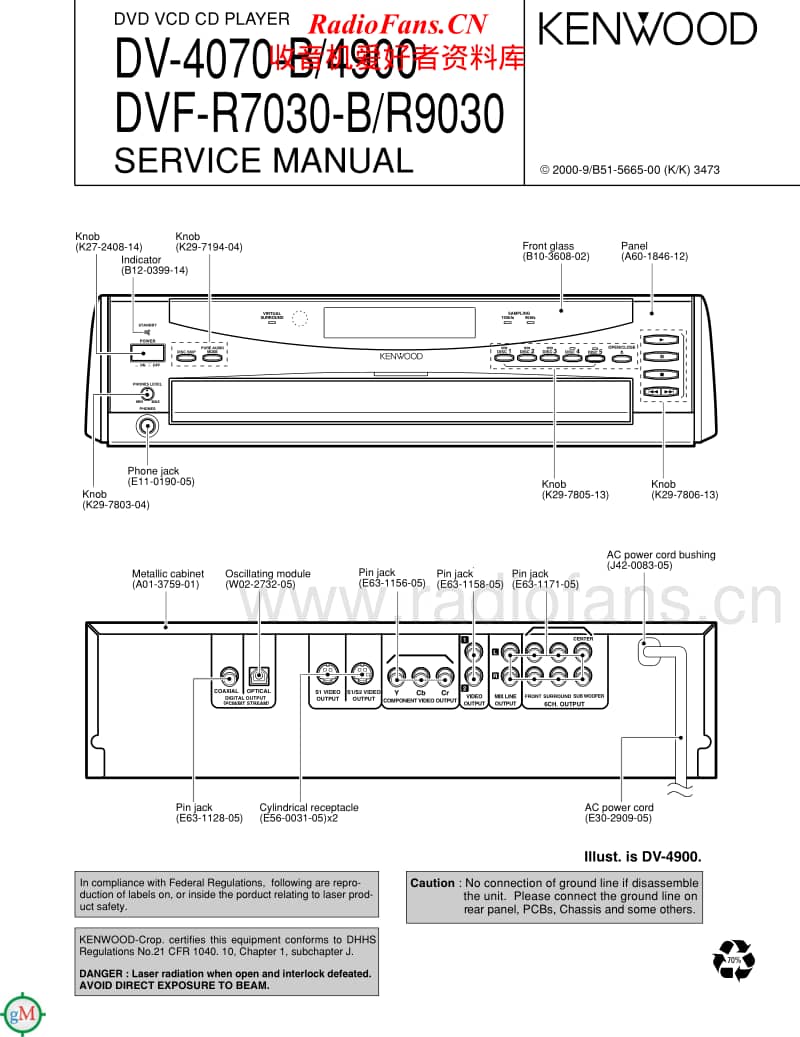 Kenwood-DVFR-7030-Service-Manual电路原理图.pdf_第1页