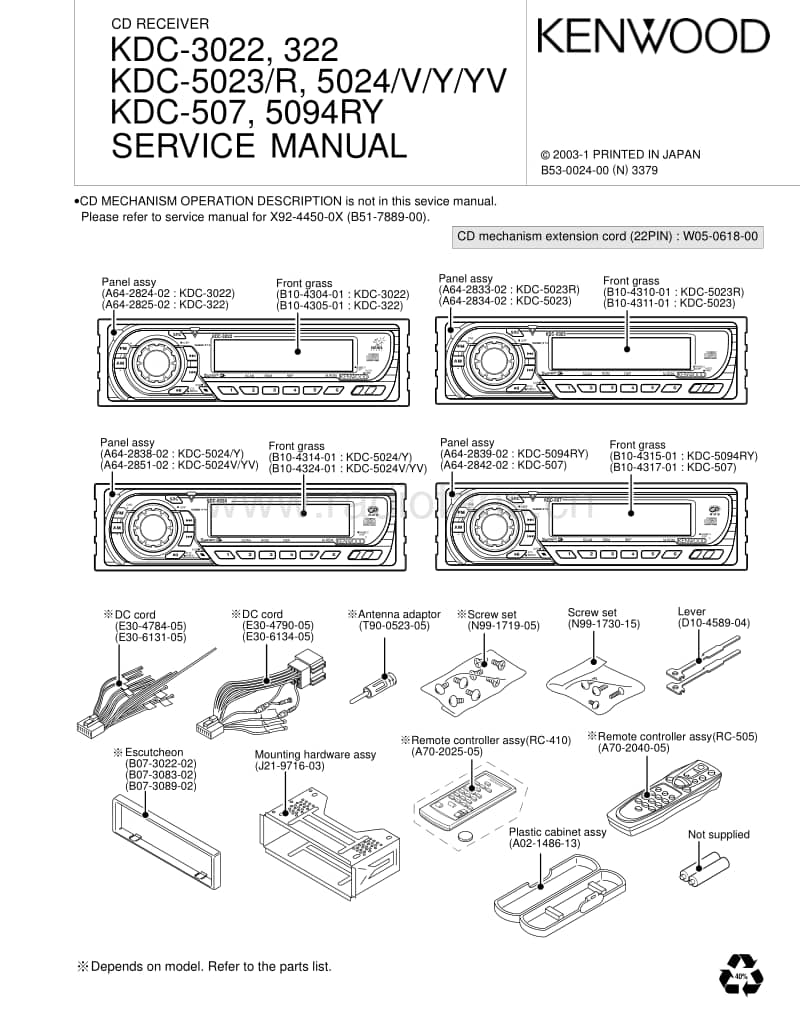 Kenwood-KDC-5023-Service-Manual电路原理图.pdf_第1页