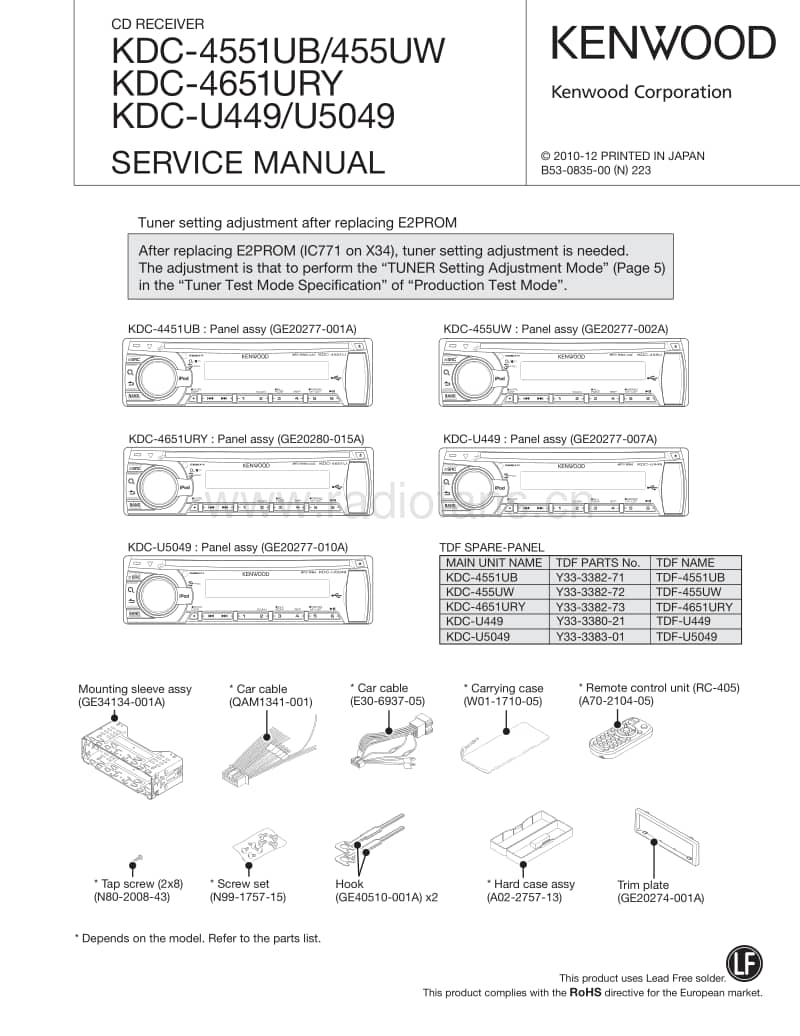 Kenwood-KD-CU-5049-Service-Manual电路原理图.pdf_第1页