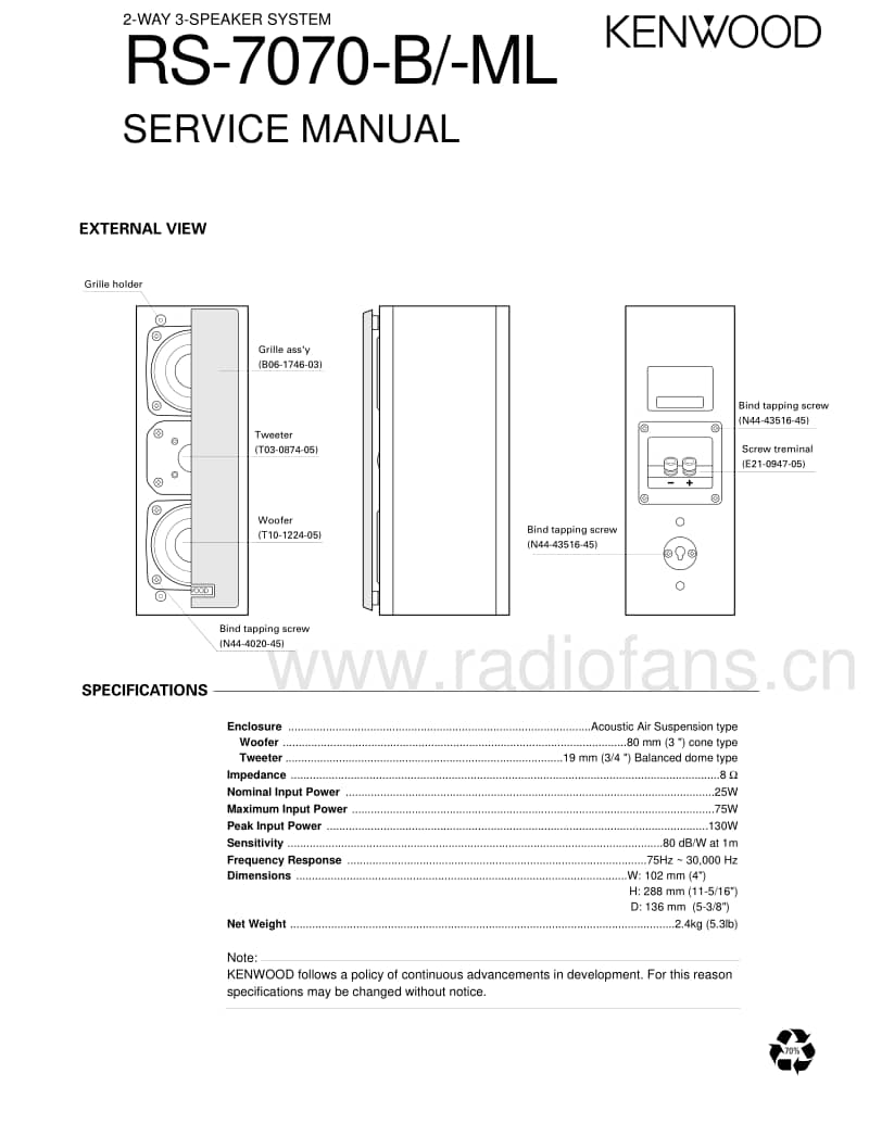 Kenwood-RS-7070-ML-Service-Manual电路原理图.pdf_第1页