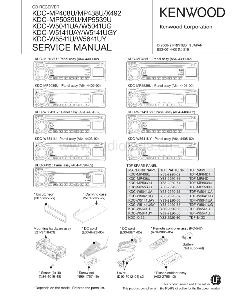 Kenwood-KDCW-5039-U-Service-Manual电路原理图.pdf_第1页