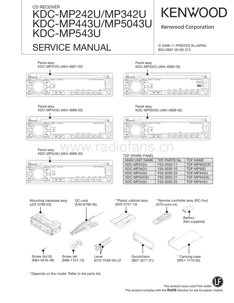 Kenwood-KDCMP-443-U-Service-Manual电路原理图.pdf_第1页