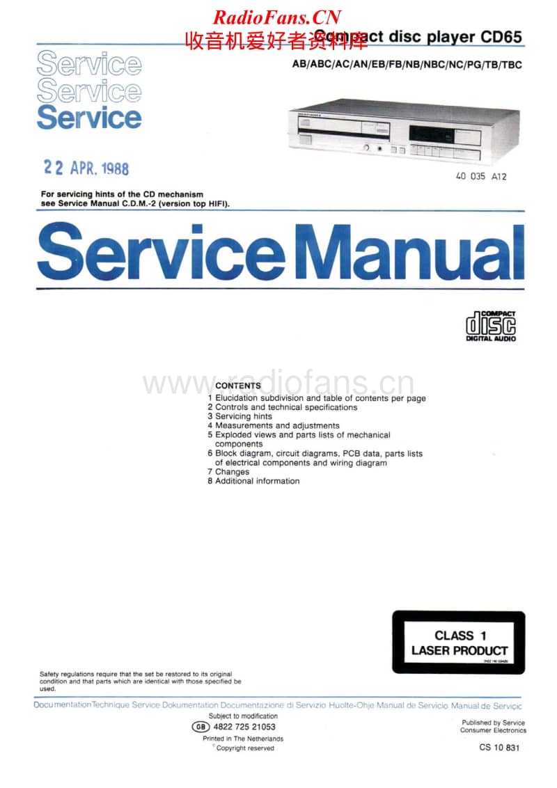 Marantz-CD-65-Service-Manual电路原理图.pdf_第1页
