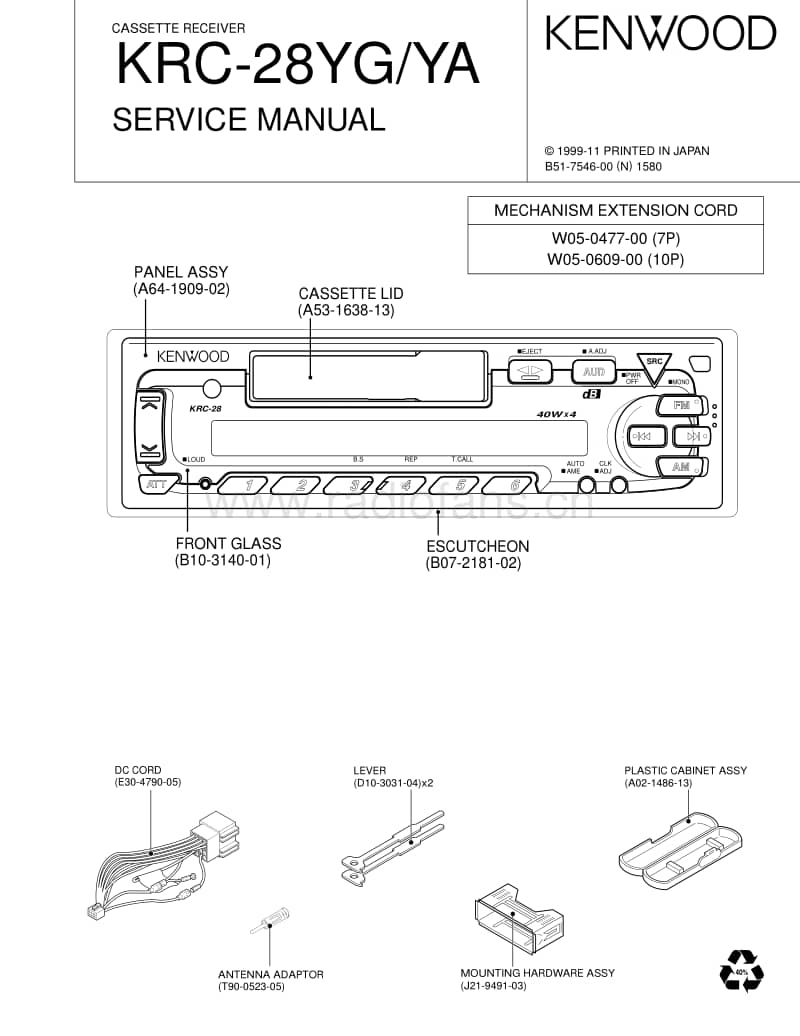 Kenwood-KRC-28-Service-Manual电路原理图.pdf_第1页