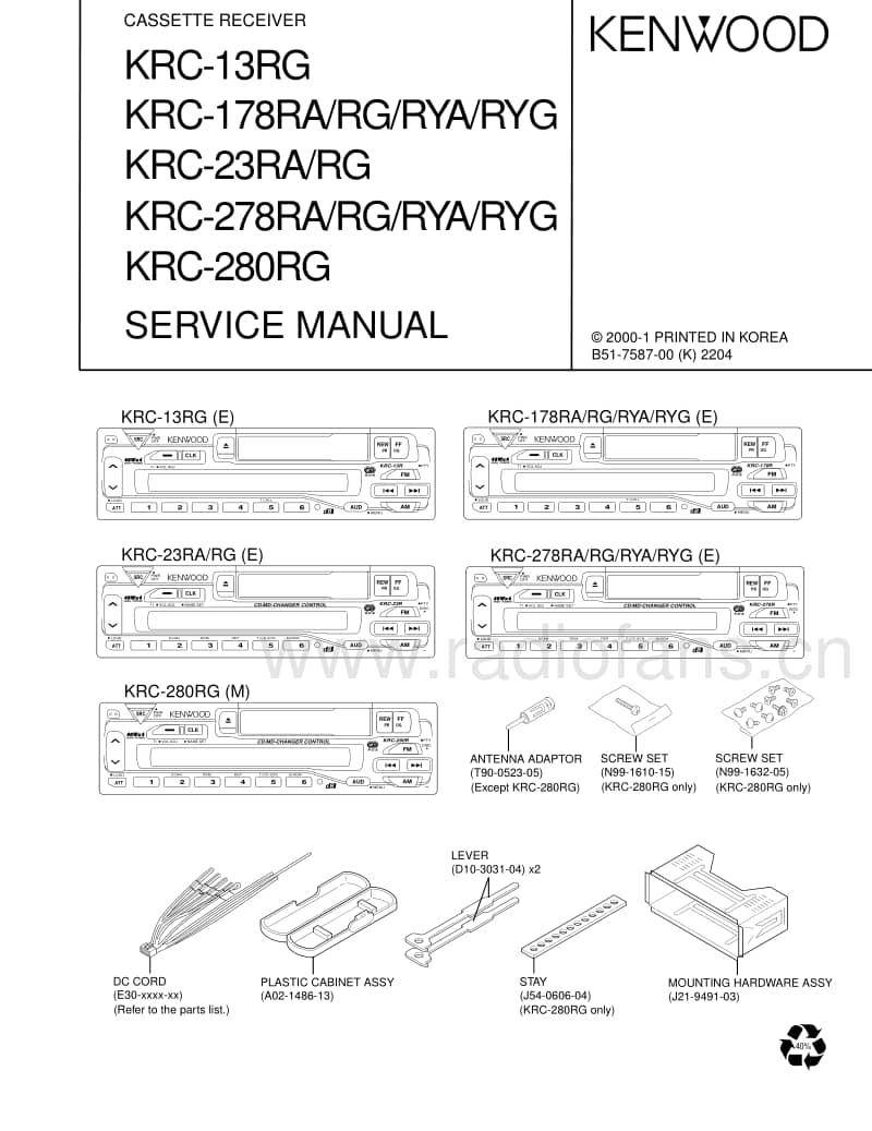 Kenwood-KRC-280-RG-Service-Manual电路原理图.pdf_第1页