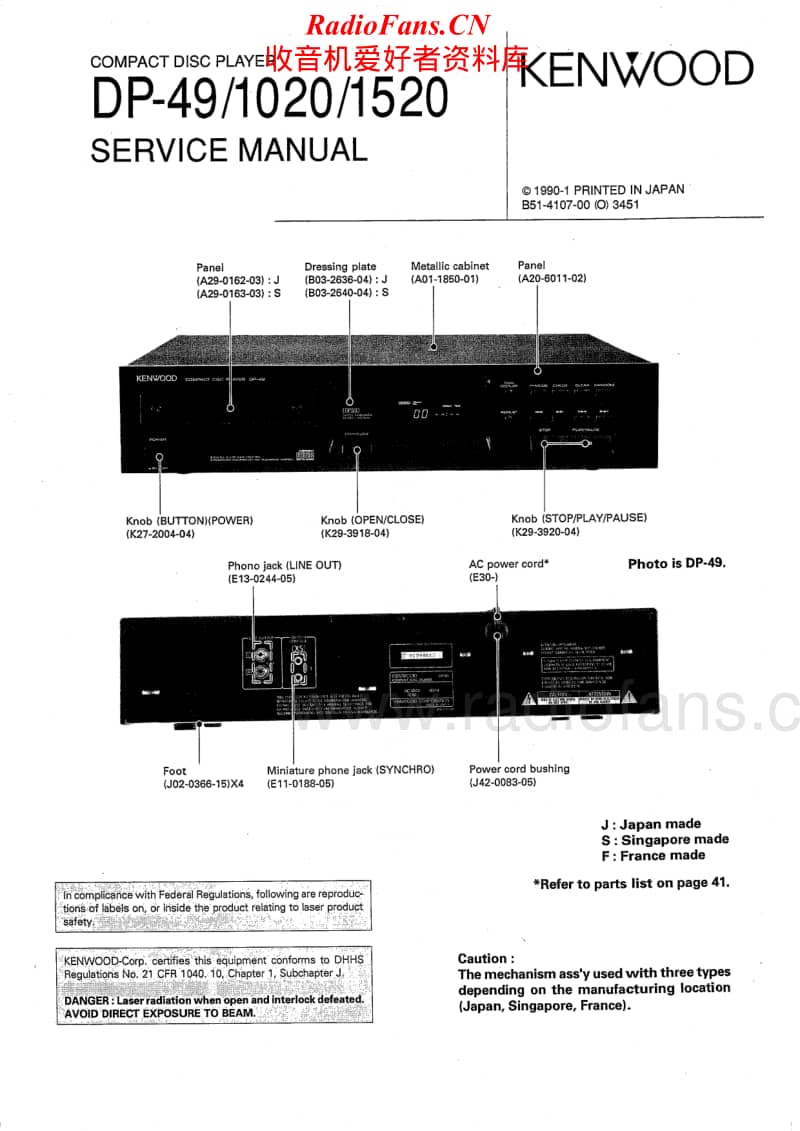 Kenwood-DP-49-Service-Manual电路原理图.pdf_第1页