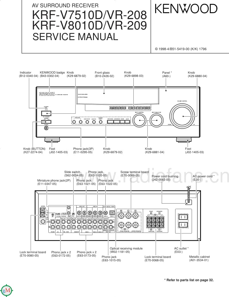 Kenwood-VR-209-Service-Manual电路原理图.pdf_第1页