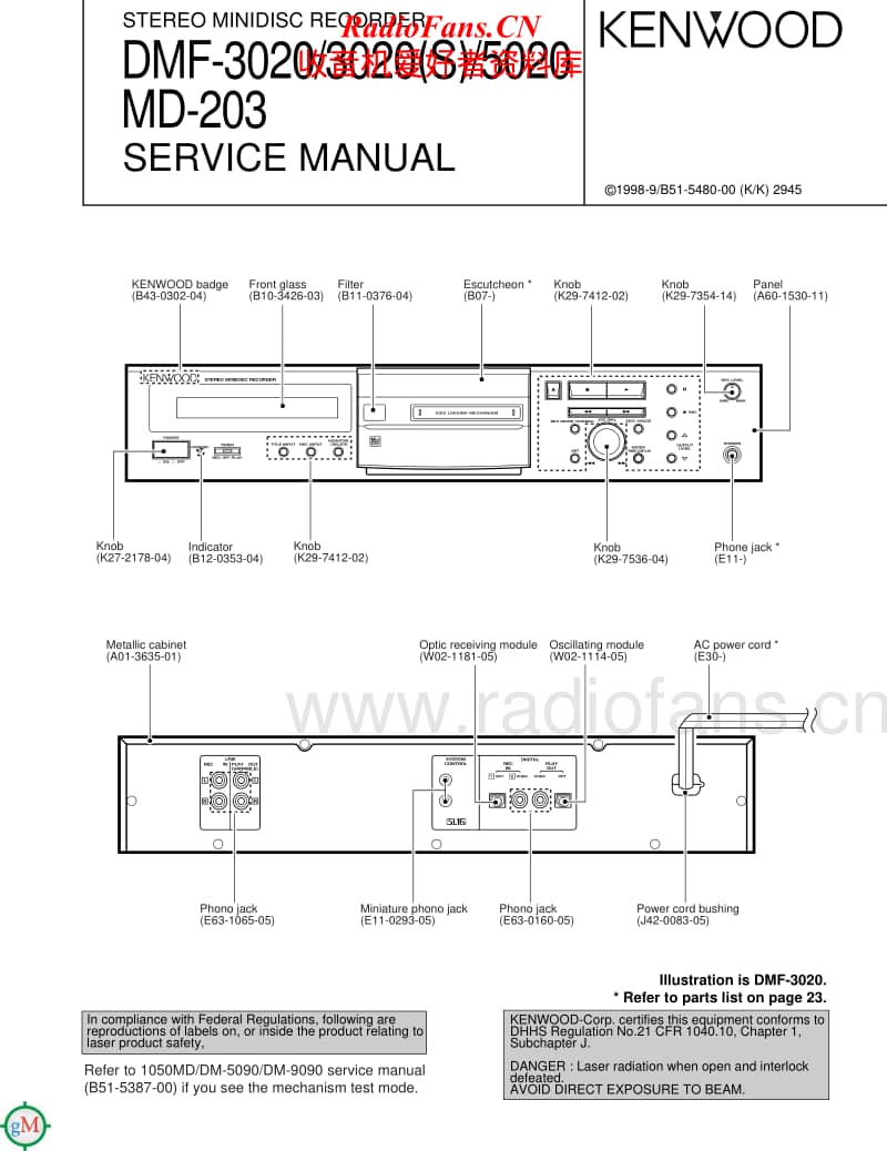 Kenwood-DMF-3020-Service-Manual电路原理图.pdf_第1页