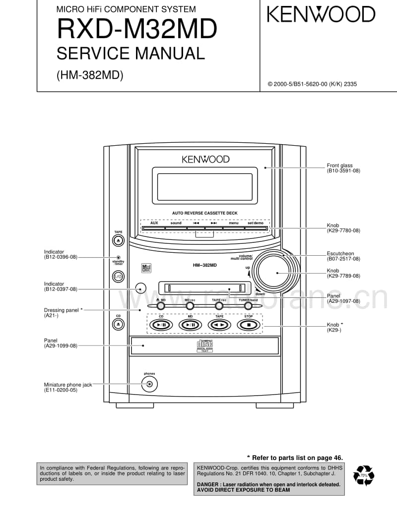 Kenwood-RXDM-32-MD-Service-Manual电路原理图.pdf_第1页