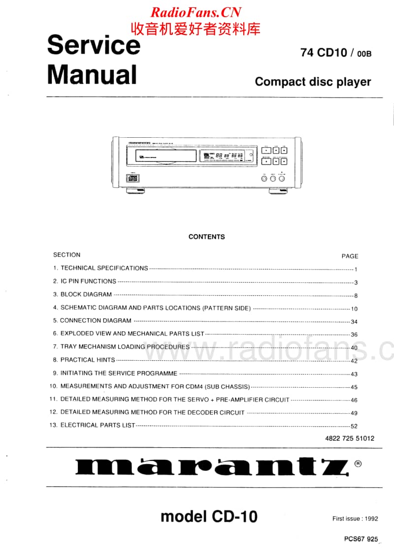 Marantz-CD-10-Service-Manual电路原理图.pdf_第1页