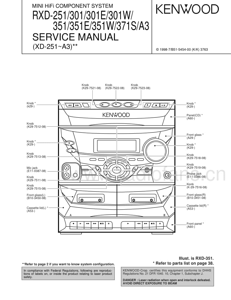 Kenwood-RXD-351-E-Service-Manual电路原理图.pdf_第1页