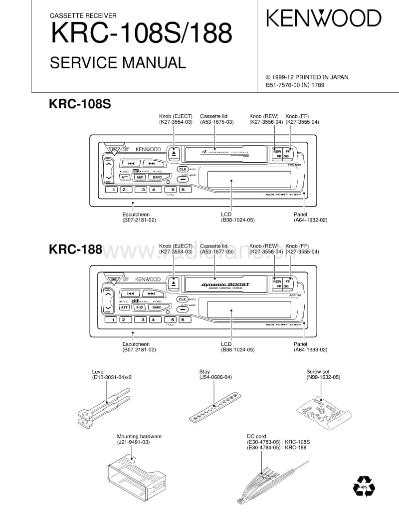 Kenwood-KRS-108-S-Service-Manual电路原理图.pdf_第1页