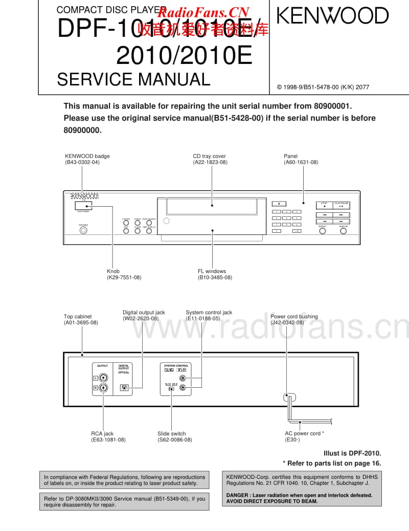 Kenwood-DPF-1010-E-Service-Manual(1)电路原理图.pdf_第1页