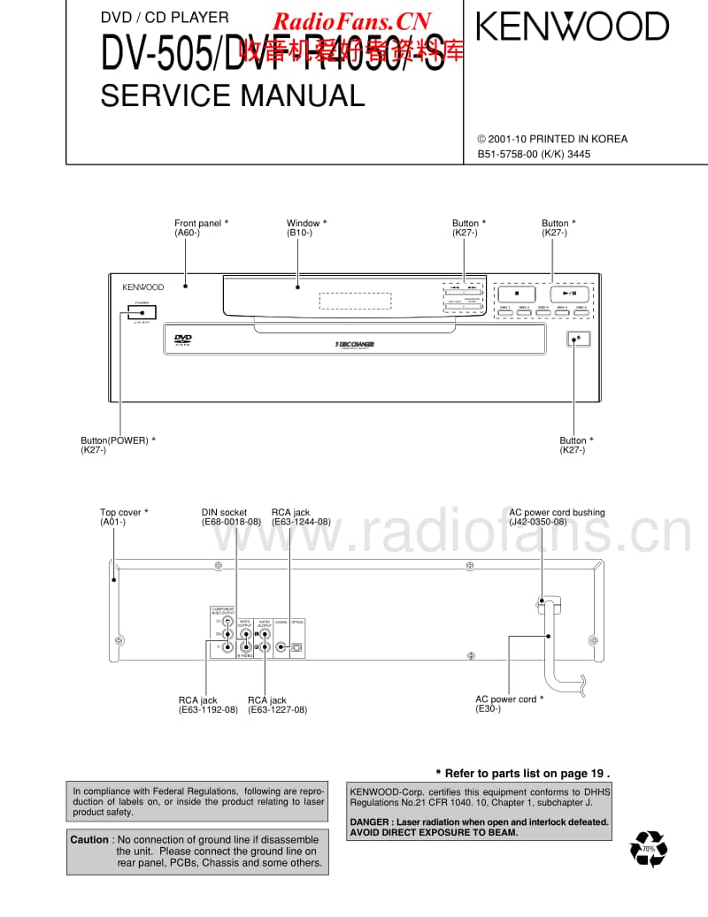 Kenwood-DVFR-4050-S-Service-Manual电路原理图.pdf_第1页