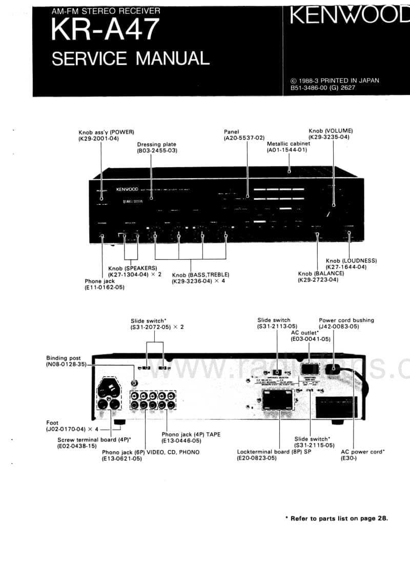 Kenwood-KRA-47-Service-Manual电路原理图.pdf_第1页