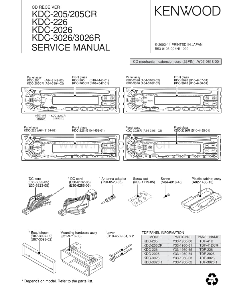Kenwood-KDC-226-Service-Manual电路原理图.pdf_第1页