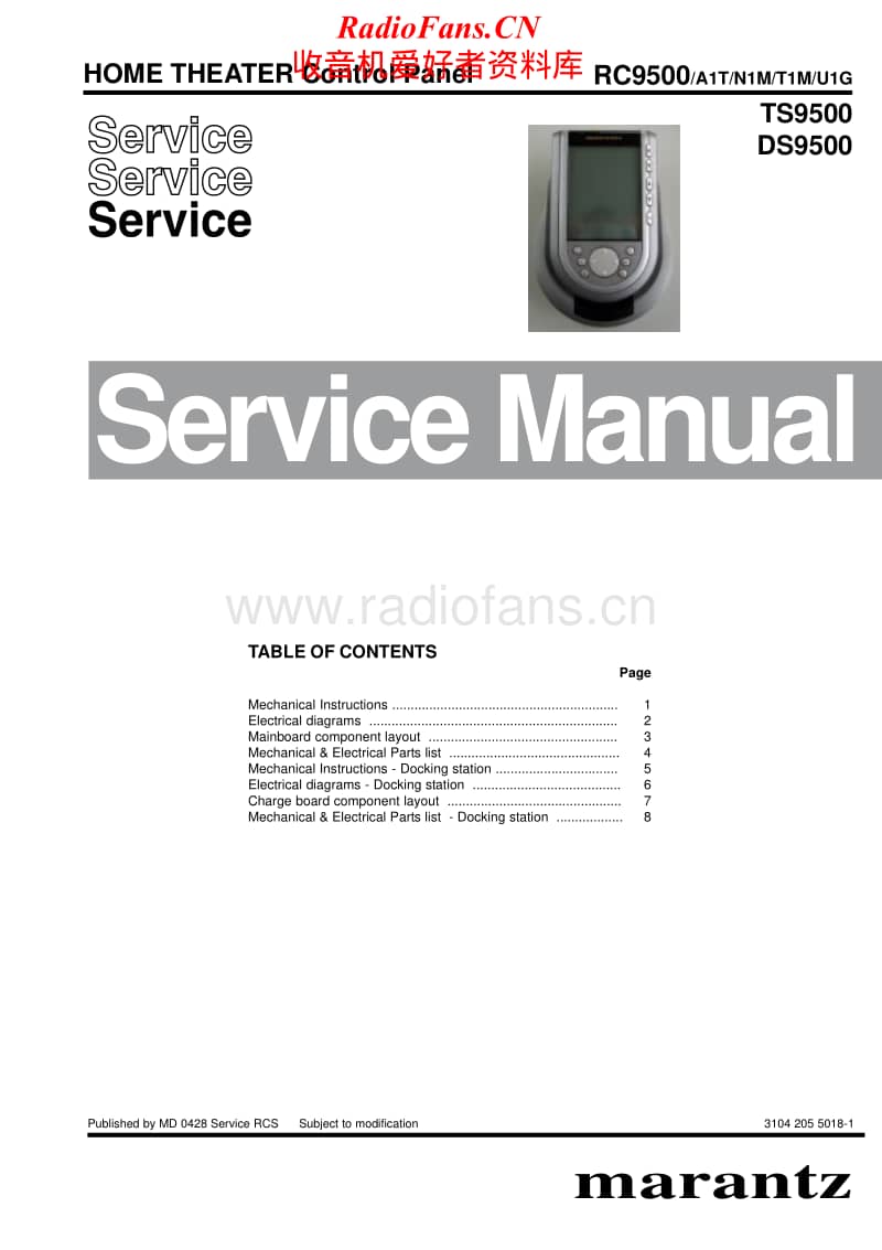 Marantz-DS-9500-TS-9500-Service-Manual电路原理图.pdf_第1页