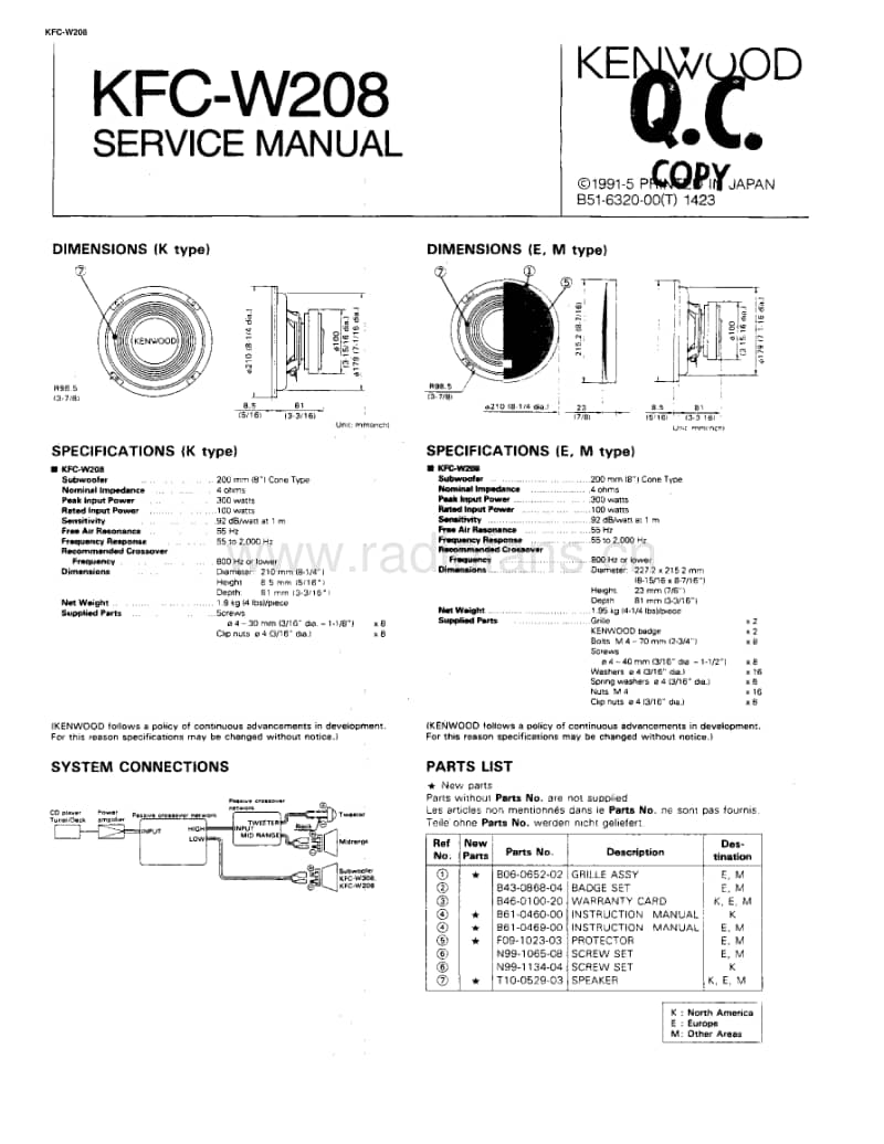 Kenwood-KFCW-208-Service-Manual电路原理图.pdf_第1页