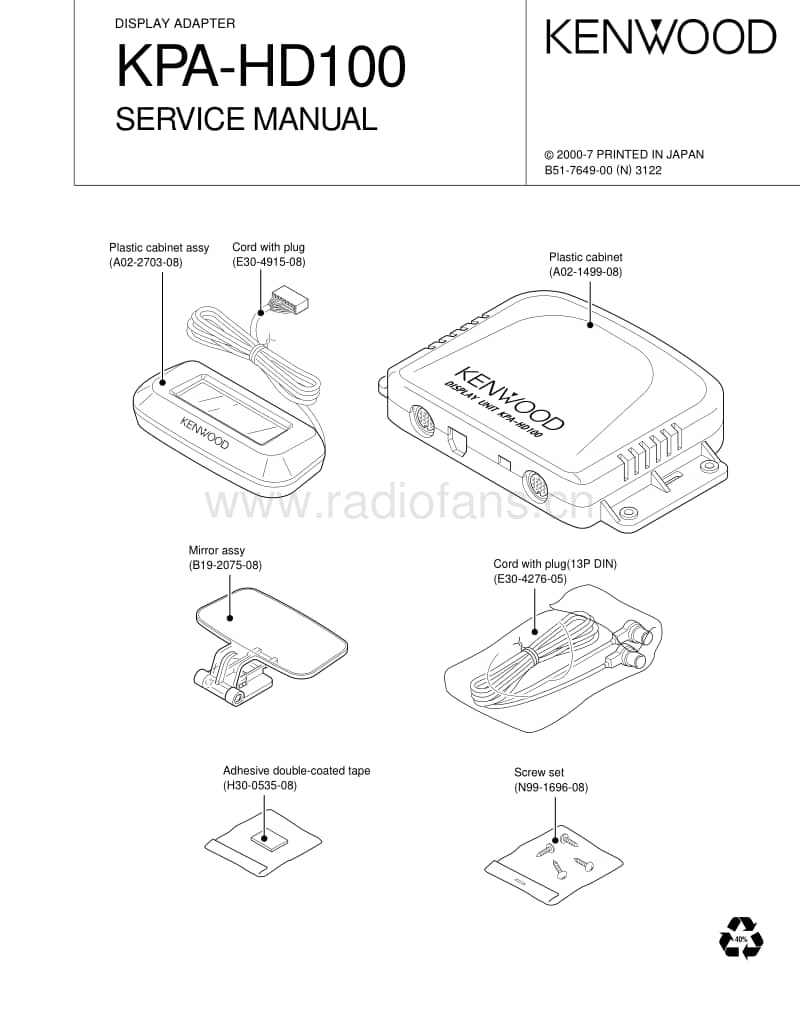 Kenwood-KPAHD-100-Service-Manual电路原理图.pdf_第1页