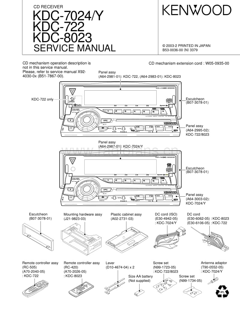 Kenwood-KDC-722-Service-Manual电路原理图.pdf_第1页