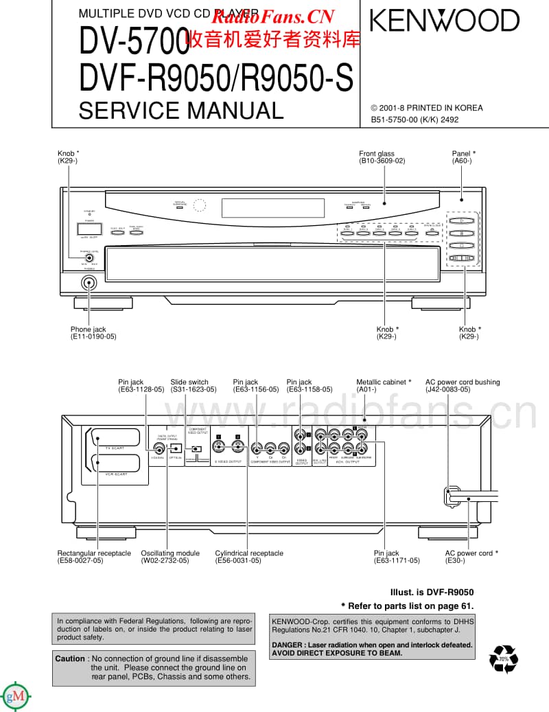 Kenwood-DVFR-9050-Service-Manual电路原理图.pdf_第1页