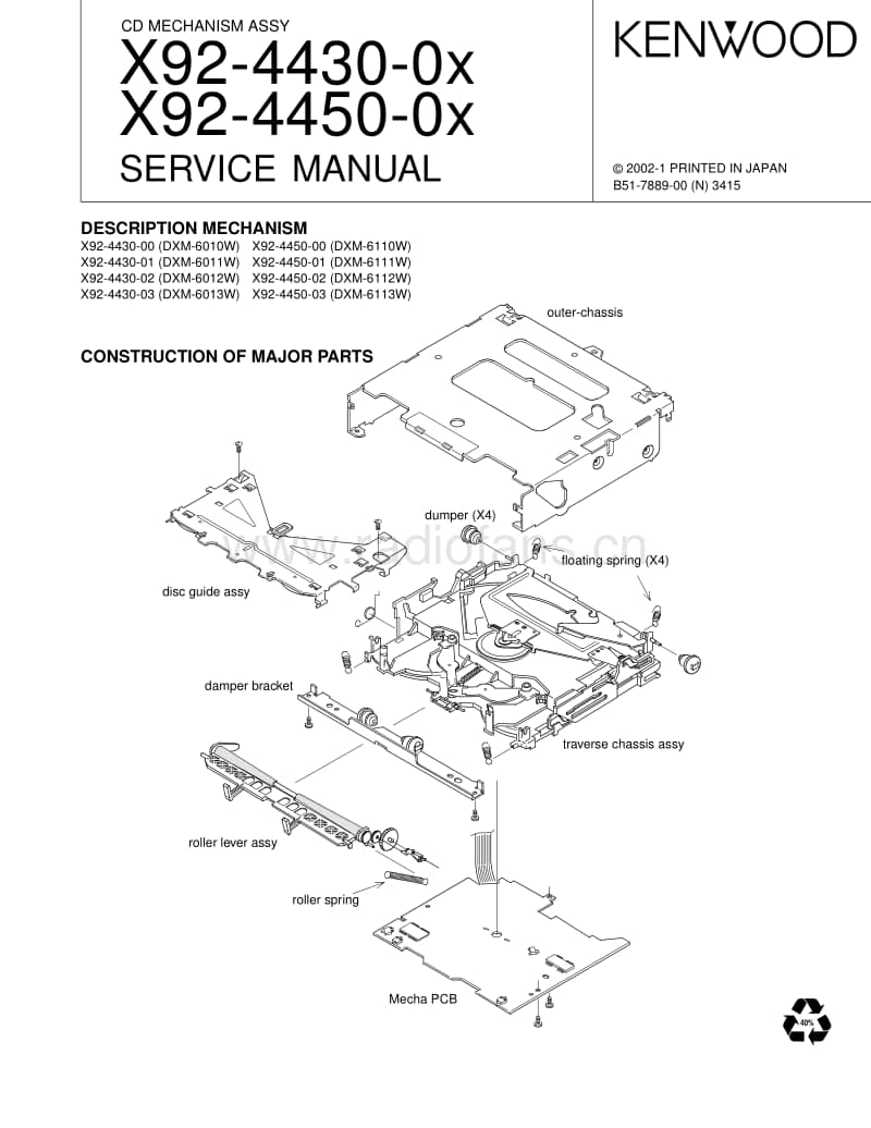 Kenwood-X-92-4450-00-Service-Manual电路原理图.pdf_第1页