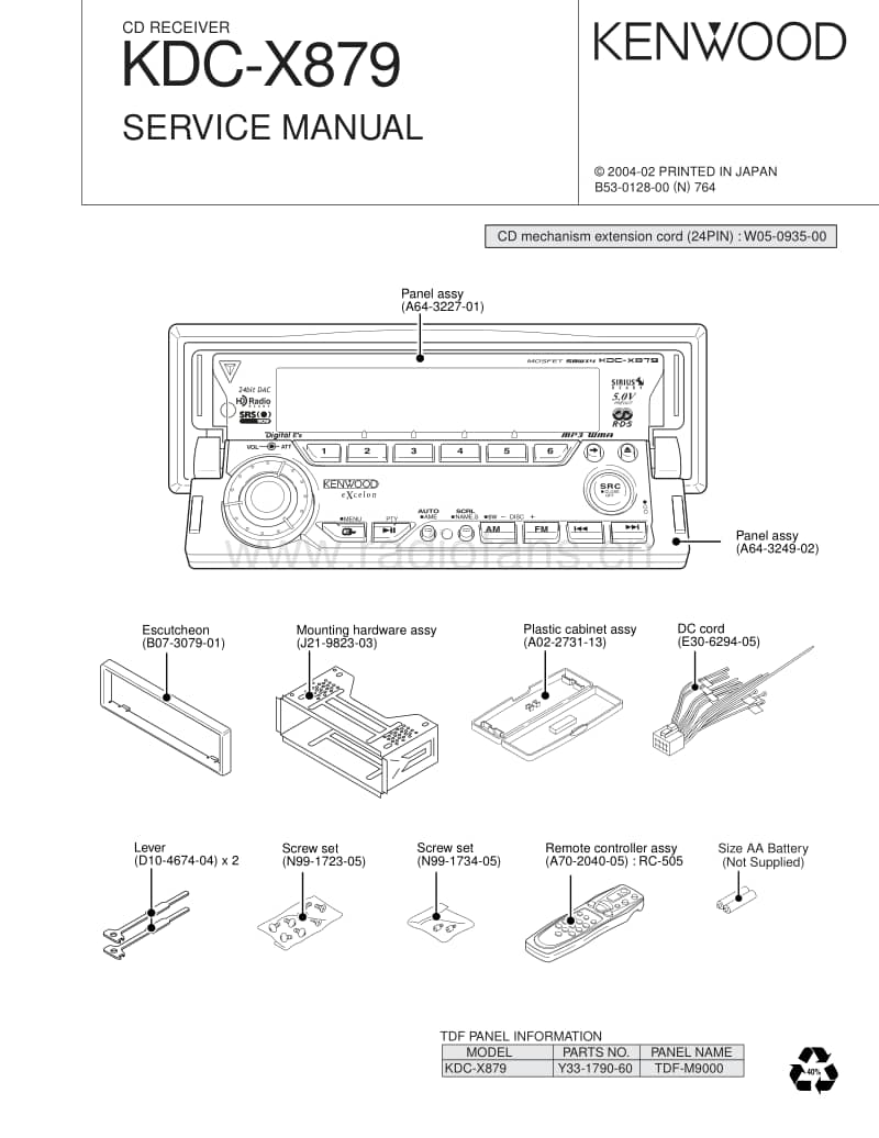 Kenwood-KDCX-879-Service-Manual电路原理图.pdf_第1页