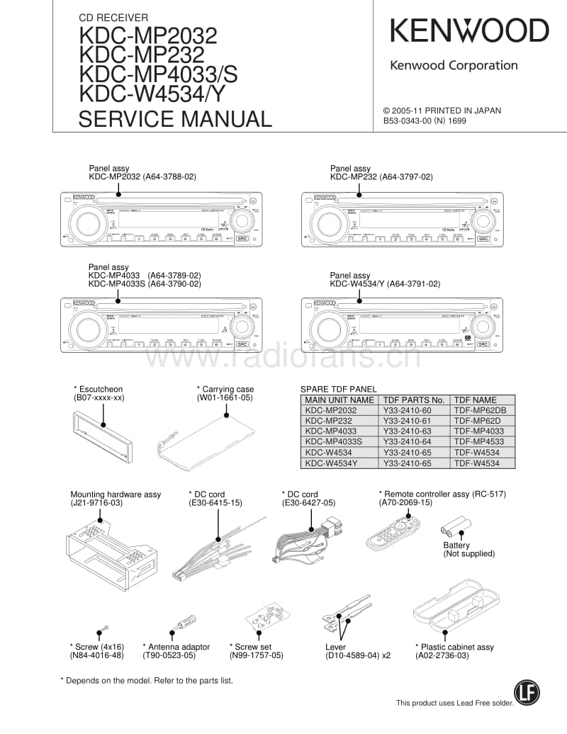 Kenwood-KDCMP-232-Service-Manual电路原理图.pdf_第1页