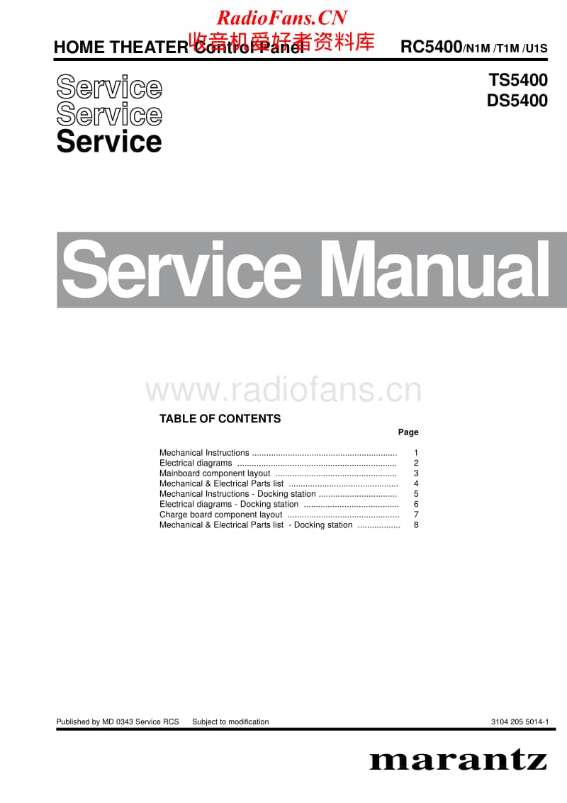 Marantz-DS-5400-TS-5400-Service-Manual电路原理图.pdf_第1页