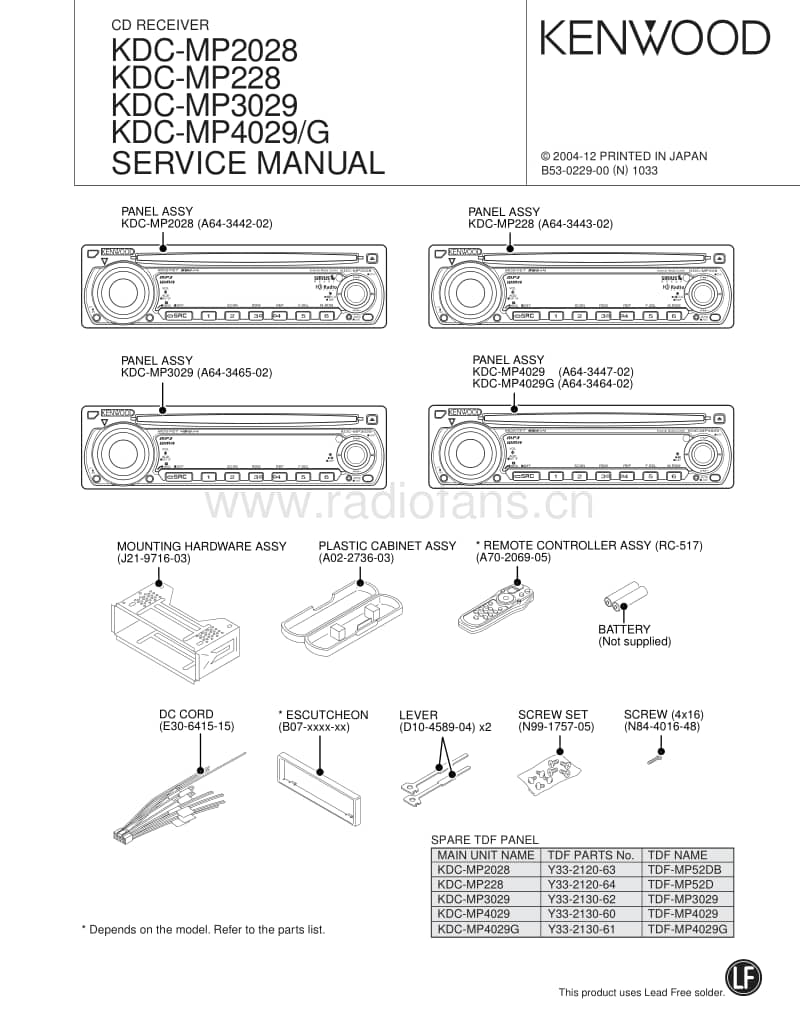 Kenwood-KDCMP-228-Service-Manual电路原理图.pdf_第1页