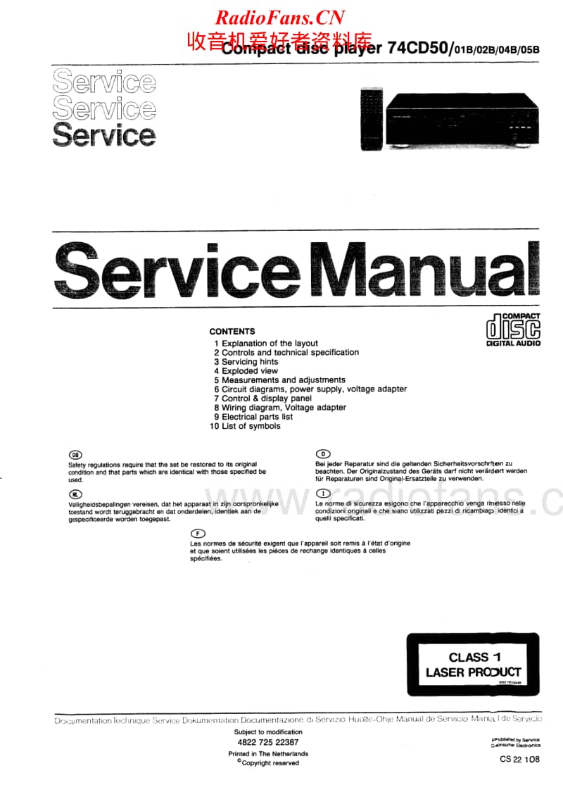 Marantz-CD-50-Service-Manual电路原理图.pdf_第1页
