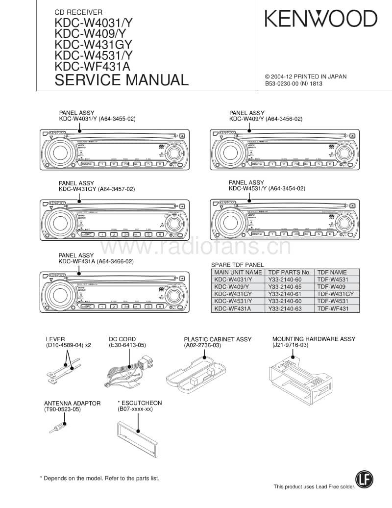 Kenwood-KDCW-4531-Service-Manual电路原理图.pdf_第1页