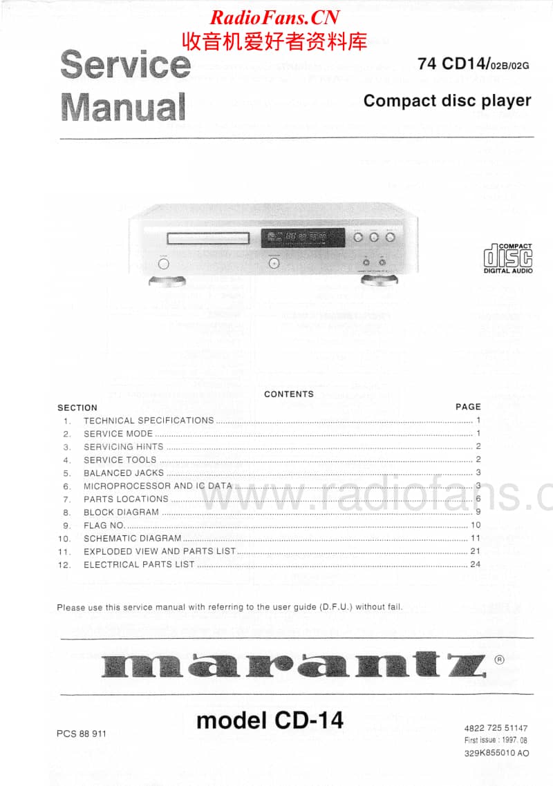 Marantz-CD-14-Service-Manual电路原理图.pdf_第1页