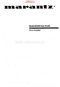 Marantz-MA-500-Owners-Manual电路原理图.pdf