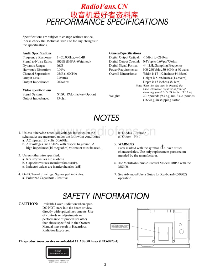 McIntosh-MS-300-Service-Manual电路原理图.pdf_第2页
