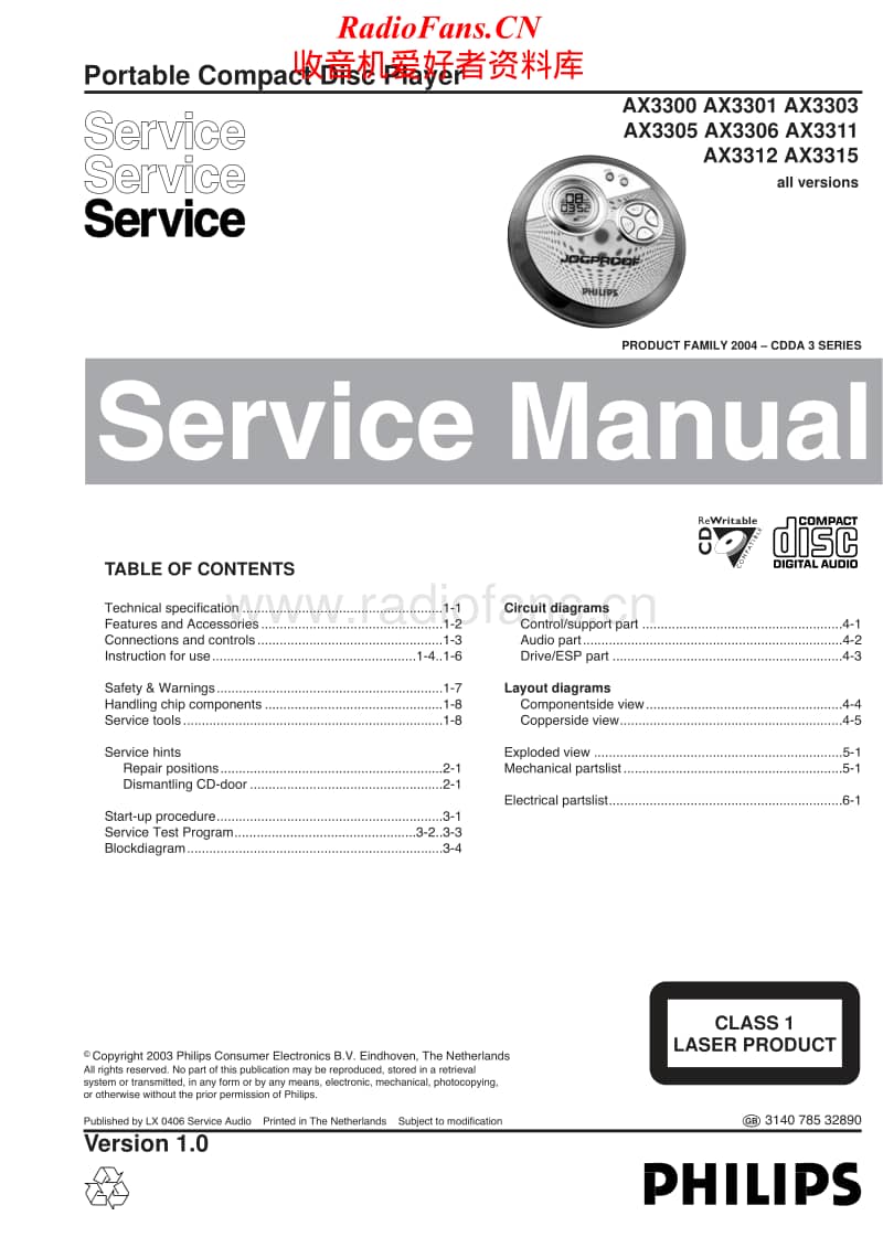 Philips-AX-3306-Service-Manual电路原理图.pdf_第1页