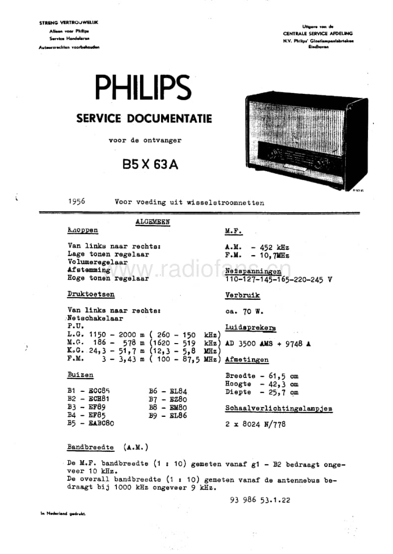 Philips-B-5-X-63-A-Service-Manual电路原理图.pdf_第1页
