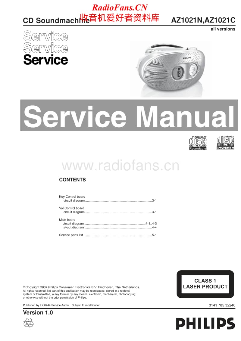 Philips-AZ-1021-N-Service-Manual电路原理图.pdf_第1页
