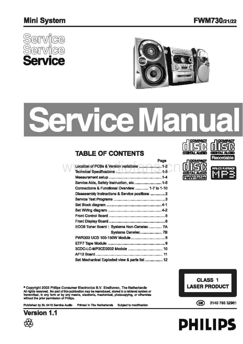 Philips-FWM-730-Service-Manual电路原理图.pdf_第1页