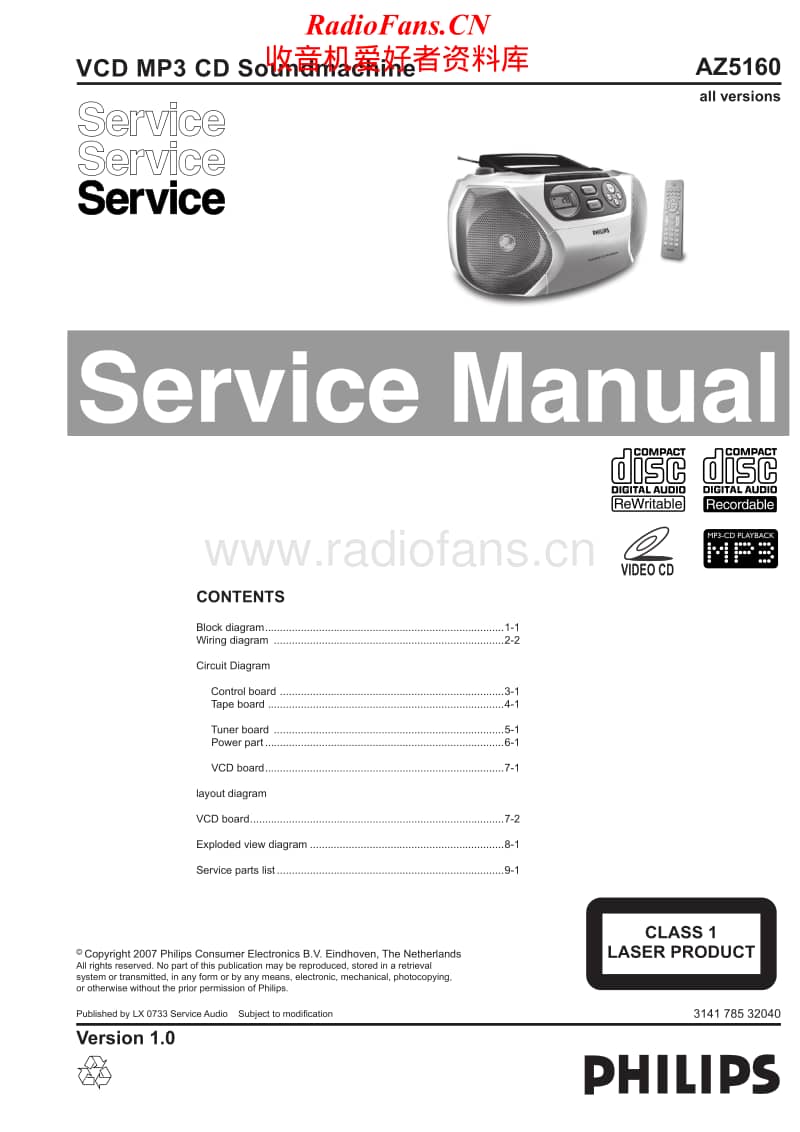 Philips-AZ-5160-Service-Manual电路原理图.pdf_第1页