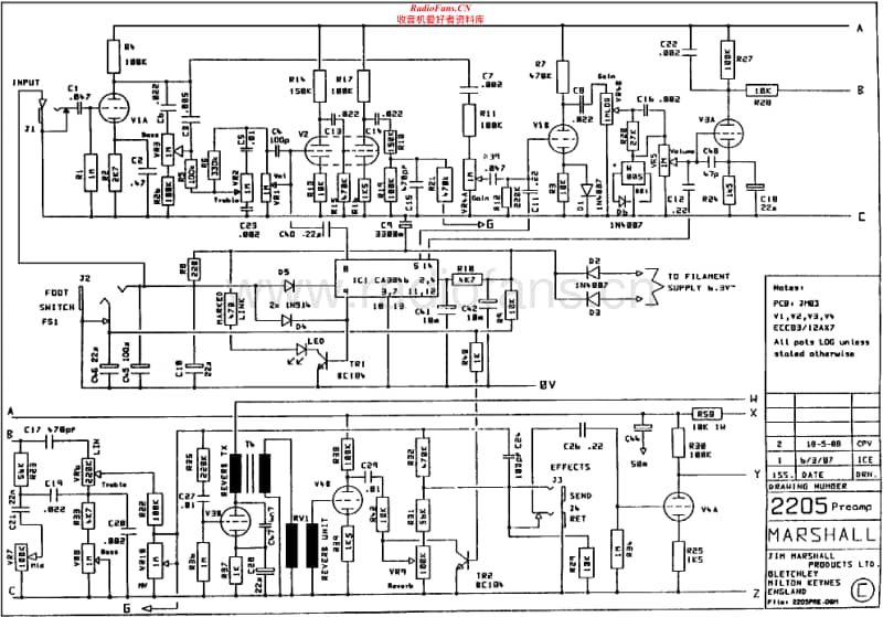 Marshall-2205-Preamp-Schematic电路原理图.pdf_第1页