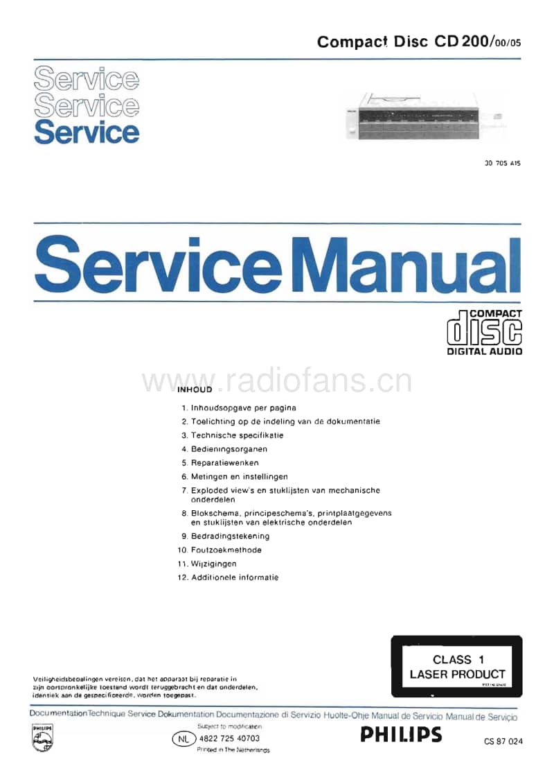 Philips-CD-200-Service-Manual电路原理图.pdf_第1页