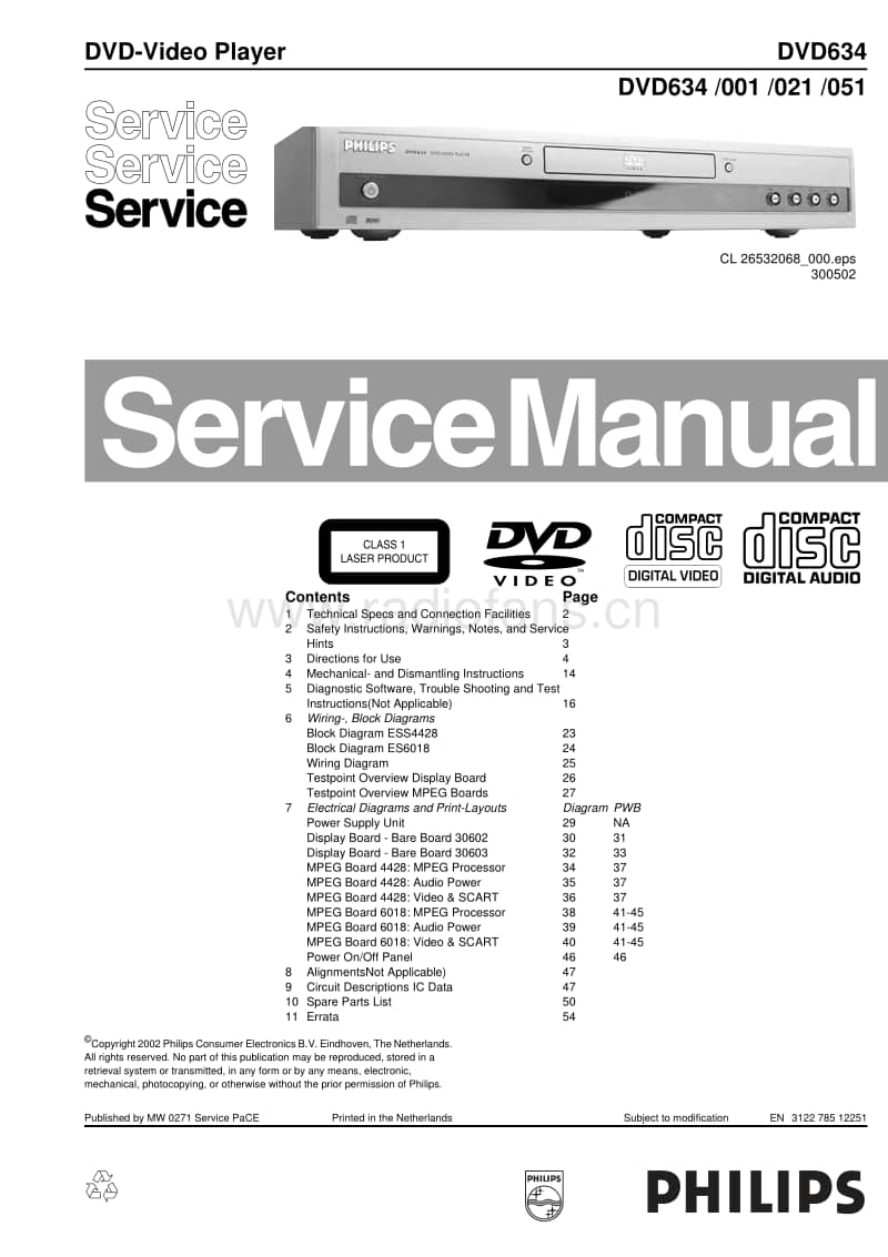 Philips-DVD-634-Service-Manual电路原理图.pdf_第1页
