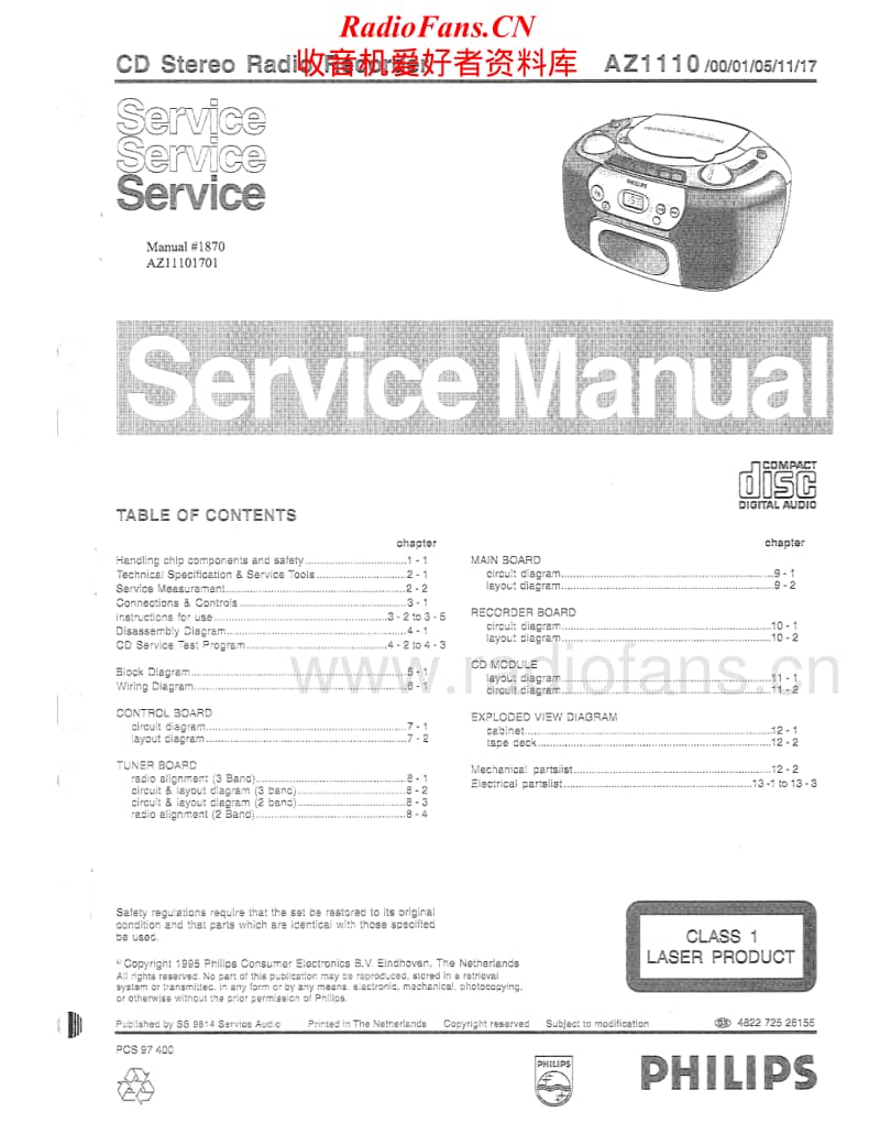 Philips-AZ-1110-Service-Manual电路原理图.pdf_第1页