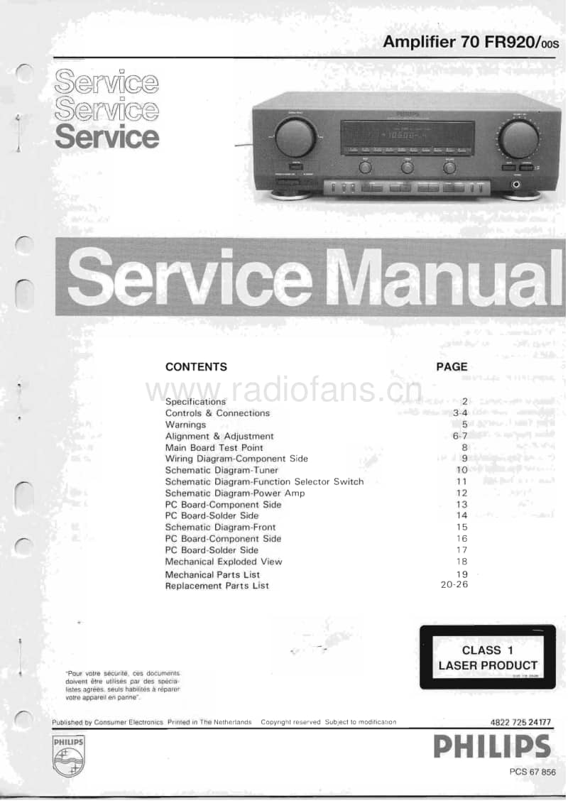 Philips-FR-920-Service-Manual电路原理图.pdf_第1页